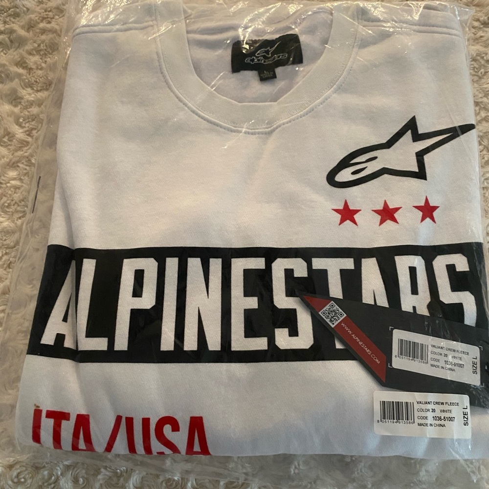 Alpinestars Motorcycle Fleece Sweat Shirt  -  Size Large